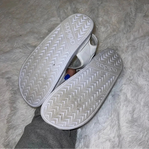 Adidas White Open Tor Slip on with Back Sandal size women’s 7 - Picture 7 of 9